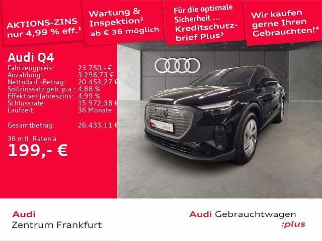 Mythosschwarz metallic Gebraucht 2022 Audi Q4 e-tron Basis SUV | 23.750 € (Guter Preis) - Bild 1/3