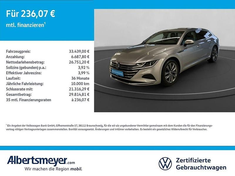 Silber Gebraucht 2024 VW Arteon Elegance Limousine | 33.439 € (Fairer Preis) - Bild 1/4