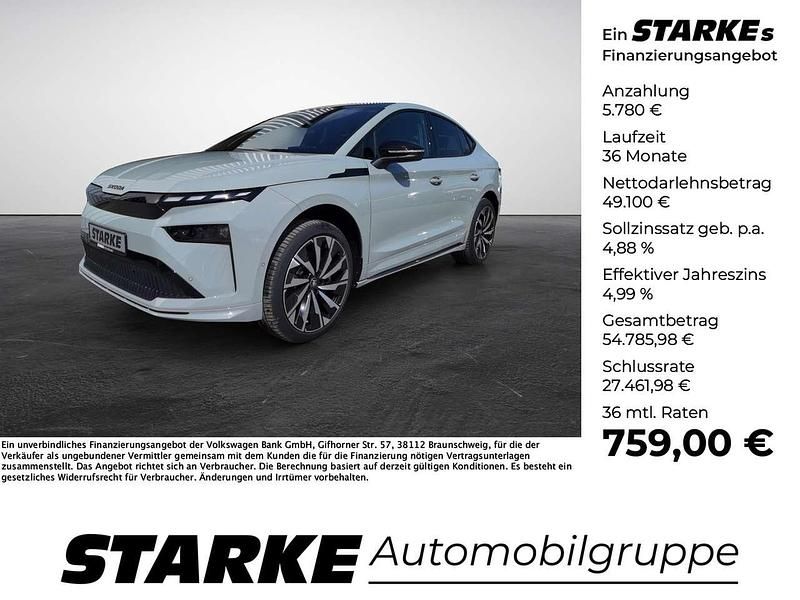 Stahlgrau Gebraucht 2025 Skoda Enyaq iV SportLine SUV | 54.880 € (Etwas zu teuer) - Bild 1/4