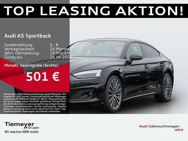 Schwarz Gebraucht 2023 Audi A5 Sportback S-Line Kleinwagen | 42.740 € (Etwas zu teuer) - Bild 1/2