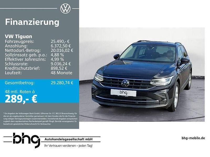 Schwarz Gebraucht 2022 VW Tiguan Life SUV | 25.490 € (Fairer Preis) - Bild 1/4
