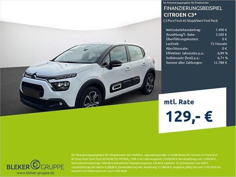 Lack weiss banquise/deckende lackierung Gebraucht 2022 Citroën C3 Feel Kleinwagen | 10.990 € (Superpreis) - Bild 1/3