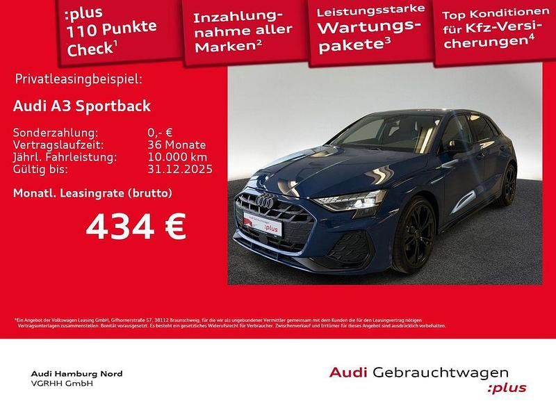 Blau Gebraucht 2025 Audi A3 Sportback S-Line Kleinwagen | 36.480 € (Guter Preis) - Bild 1/3