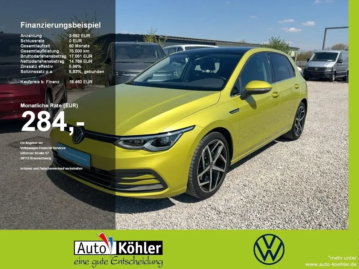 Second-hand VW Golf VIII Style 2020 Galben