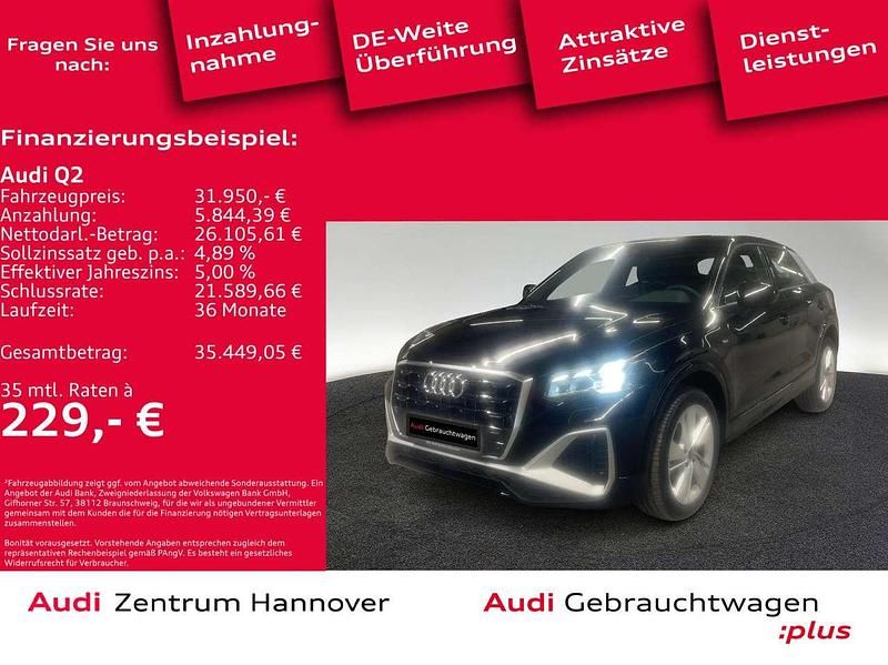 Mythosschwarz metallic Gebraucht 2024 Audi Q2 S-Line SUV | 33.950 € (Teuer) - Bild 1/4