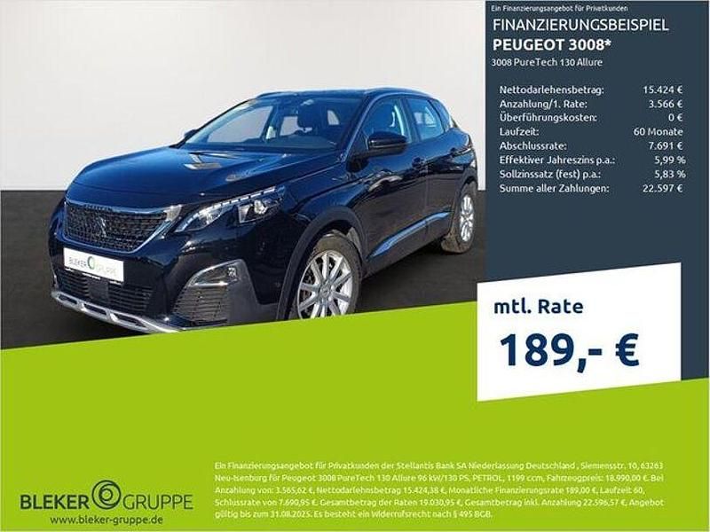 Schwarz Gebraucht 2021 Peugeot 3008 Allure SUV | 18.990 € (Etwas zu teuer) - Bild 1/3
