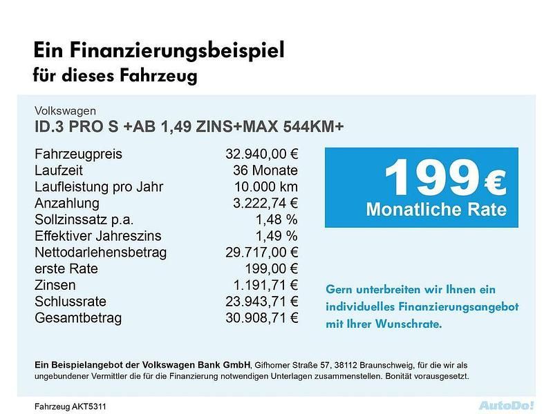 Kings red (rot), metallic Gebraucht 2023 VW ID.3 Pro Kleinwagen | 32.940 € (Teuer) - Bild 1/2