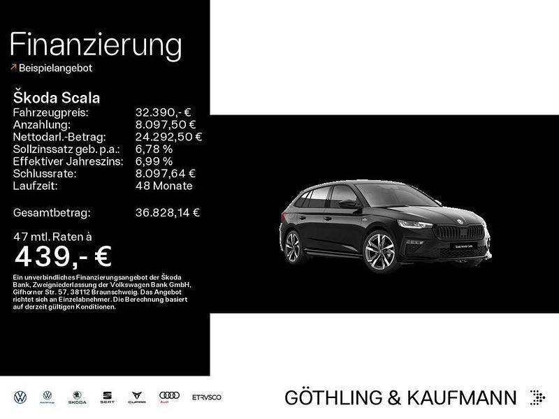 Metallic Neu 2025 Skoda Scala Monte Carlo Kleinwagen | 32.390 € (Teuer) - Bild 1/4