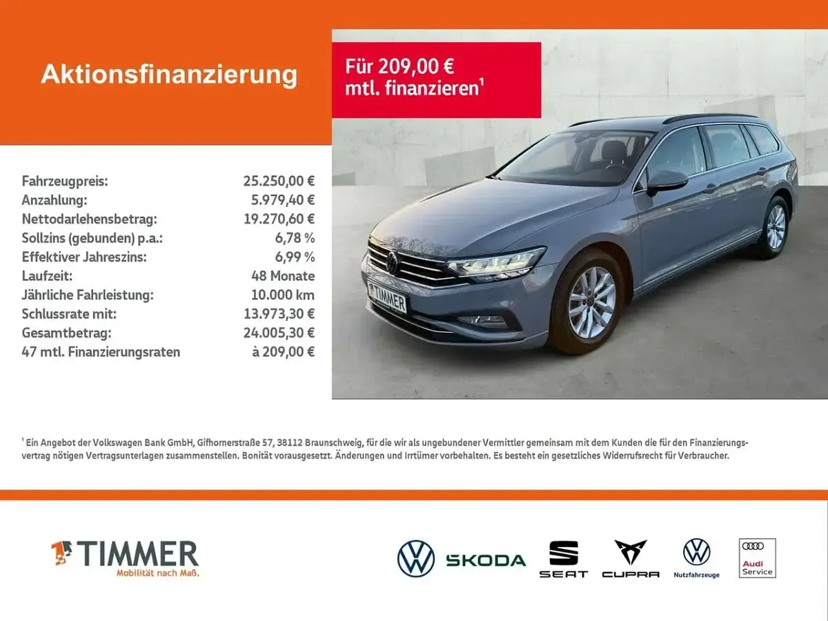 Gebraucht VW Passat Business 150 PS (110 kW) 2023 Mondsteingrau Kombi