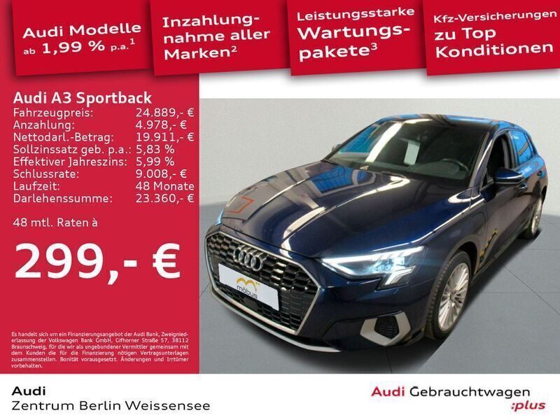 Gebraucht Audi A3 Sportback e-tron Ambiente 204 PS (150 kW) 2022 Blau Kleinwagen