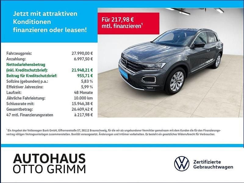 Indiumgrau metallic (metallic) Gebraucht 2021 VW T-Roc Sportline SUV | 27.990 € (Guter Preis) - Bild 1/4