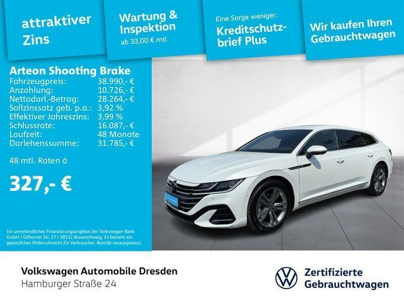 Oryxweiß perlmutteffekt Gebraucht 2024 VW Arteon R-line Kombi | 38.990 € (Fairer Preis) - Bild 1/3