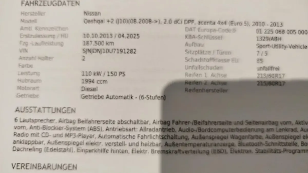 Gebraucht Nissan Qashqai +2 Acenta 150 PS (110 kW) 2013 SUV