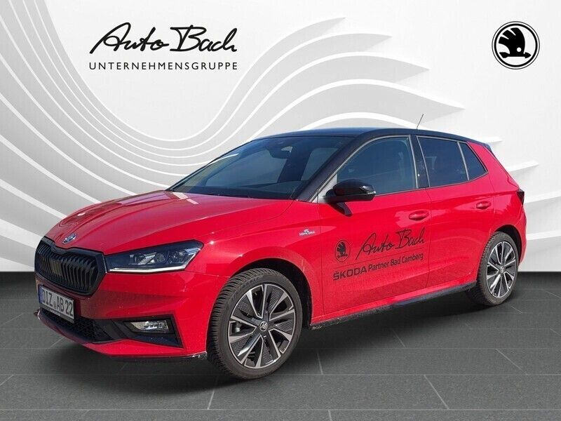 Velvet rot metallic/schwarzma Gebraucht 2022 Skoda Fabia Monte Carlo Limousine | 29.480 € - Bild 1/2