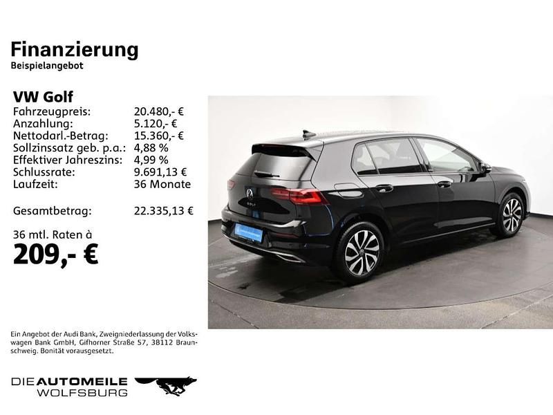 Gebraucht VW Golf VIII Active 131 PS (96 kW) 2021 Deep black perleffekt (metallic) Limousine