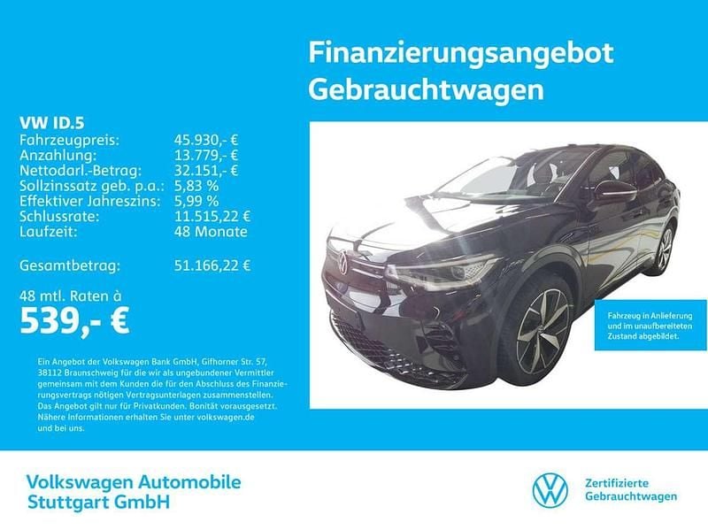 Grenadillschwarz metallic Gebraucht 2025 VW ID.5 GTX SUV | 45.930 € (Teuer) - Bild 1/4