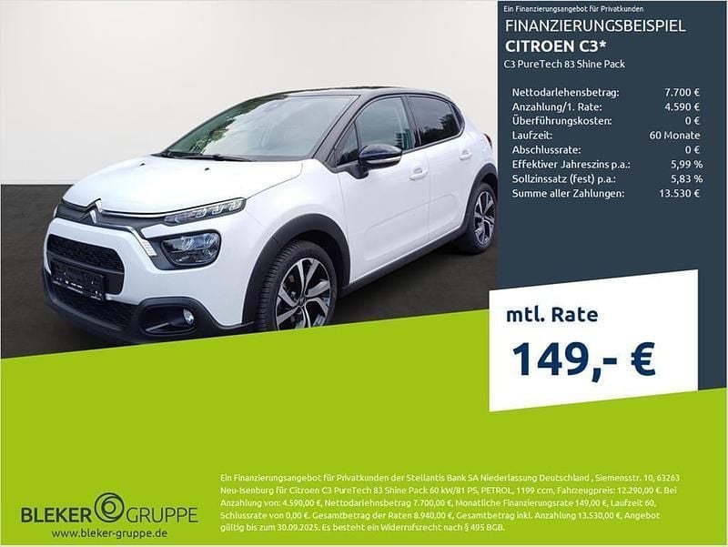 Weiß Gebraucht 2022 Citroën C3 PureTech Kleinwagen | 12.290 € (Guter Preis) - Bild 1/3