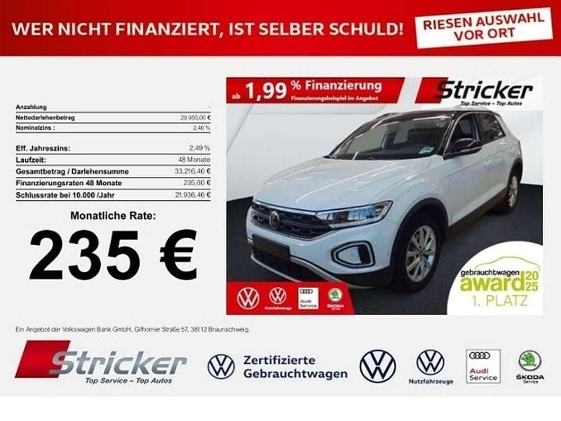 Pure white Gebraucht 2025 VW T-Roc Goal SUV | 29.949 € (Superpreis) - Bild 1/3
