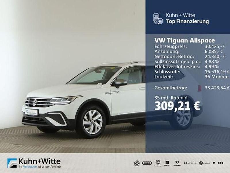 Weiß Gebraucht 2022 VW Tiguan Allspace Life SUV | 30.425 € (Etwas zu teuer) - Bild 1/3