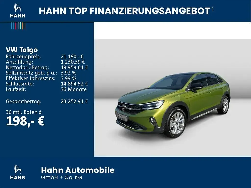 Używany VW Taigo Move 110 KM (80 kW) 2024 Zielony SUV