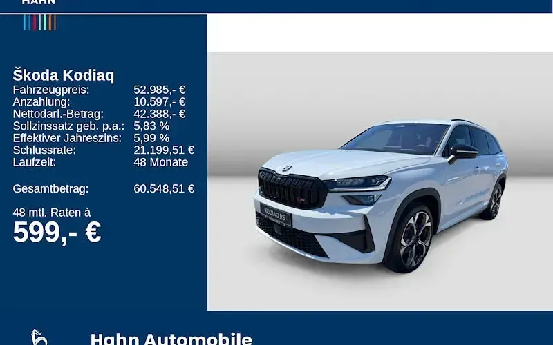 Neu Skoda Kodiaq RS 265 PS (194 kW) 2026 Weiß SUV