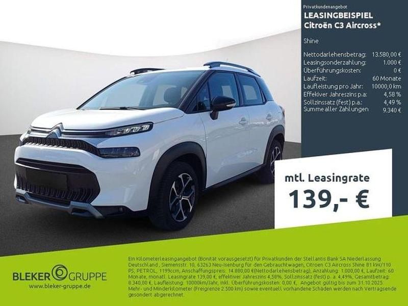 Weiß Gebraucht 2023 Citroën C3 Aircross Shine SUV | 12.980 € (Guter Preis) - Bild 1/3