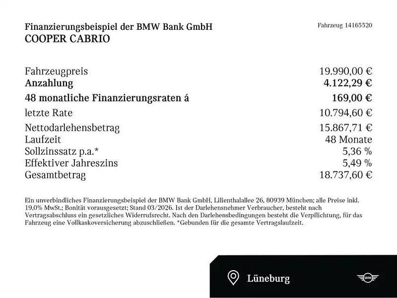 Gebraucht Mini Cooper Cabriolet 136 PS (100 kW) 2019 White silver (silber) Cabrio