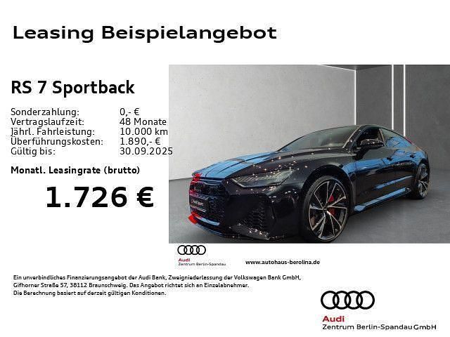 Sebringschwarz kristalleffekt Neu 2024 Audi RS7 Sportback Performance Kleinwagen | 143.644 € (Fairer Preis) - Bild 1/4