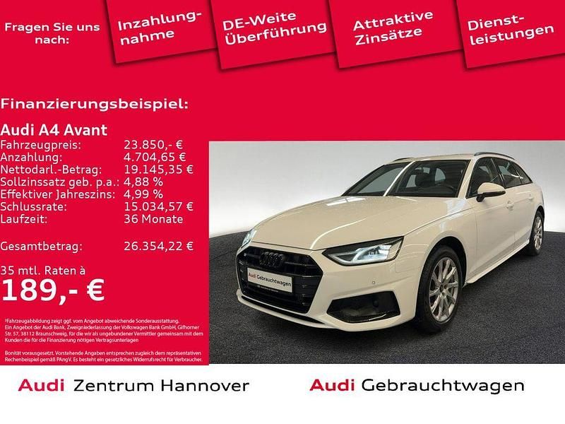 T9 ibisweiß Gebraucht 2022 Audi A4 Advanced Plus Kombi | 23.850 € (Guter Preis) - Bild 1/4