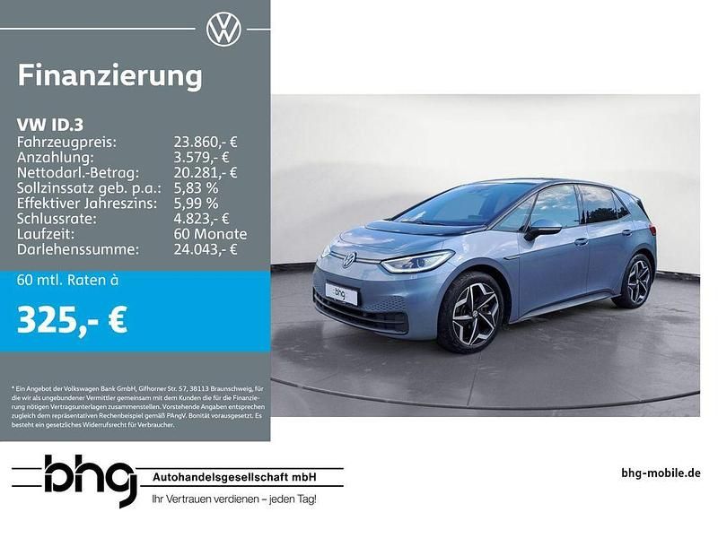 Blau Gebraucht 2021 VW ID.3 Pro Kleinwagen | 23.860 € (Fairer Preis) - Bild 1/4