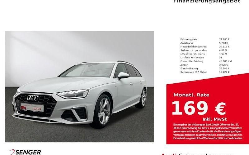 Gletscherweiß metallic Gebraucht 2022 Audi A4 S-Line Kombi | 34.880 € (Teuer) - Bild 1/4