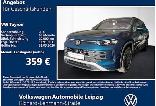 Neu VW Tayron Elegance 150 PS (110 kW) 2025 Blau SUV