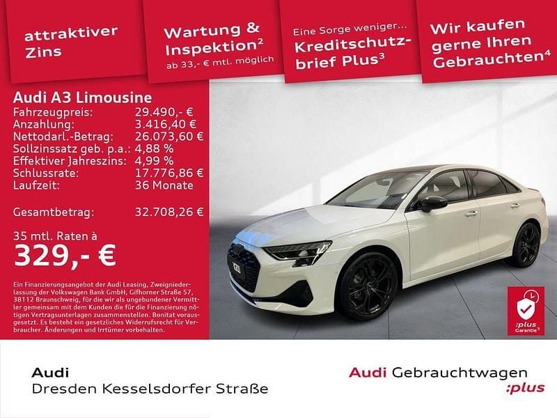 Arkonaweiß Gebraucht 2025 Audi A3 Advanced Plus Limousine | 29.490 € (Guter Preis) - Bild 1/4