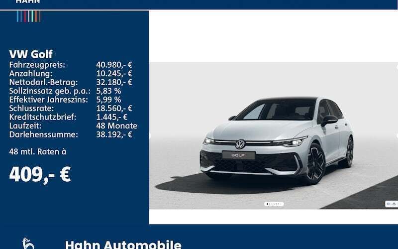 Silber Neu 2025 VW Golf VIII R-line Limousine | 40.980 € (Teuer) - Bild 1/3