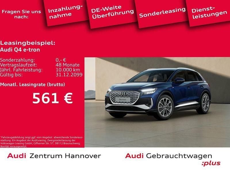 Navarrablau metallic Gebraucht 2023 Audi Q4 e-tron Ambiente SUV | 35.950 € (Fairer Preis) - Bild 1/4