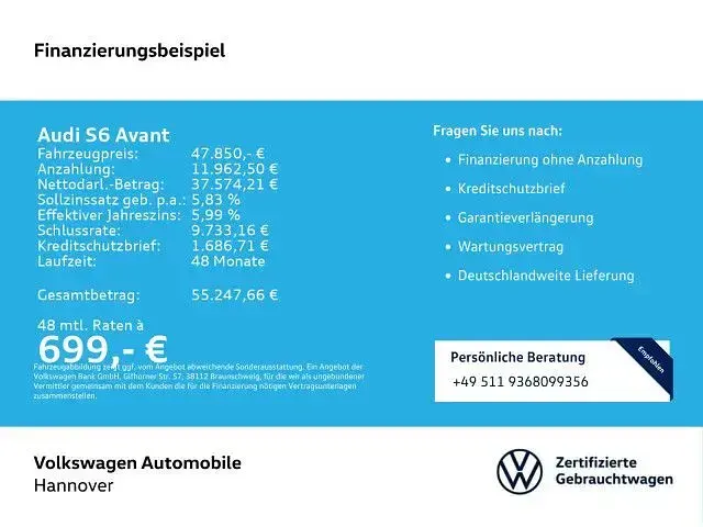 Gebraucht Audi S6 Sport 344 PS (253 kW) 2024 0e mythosschwarz metallic Kombi