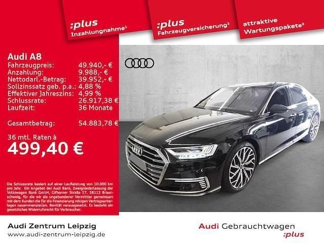 Mythosschwarz metallic Gebraucht 2021 Audi A8 Ambiente Limousine | 49.940 € (Fairer Preis) - Bild 1/3