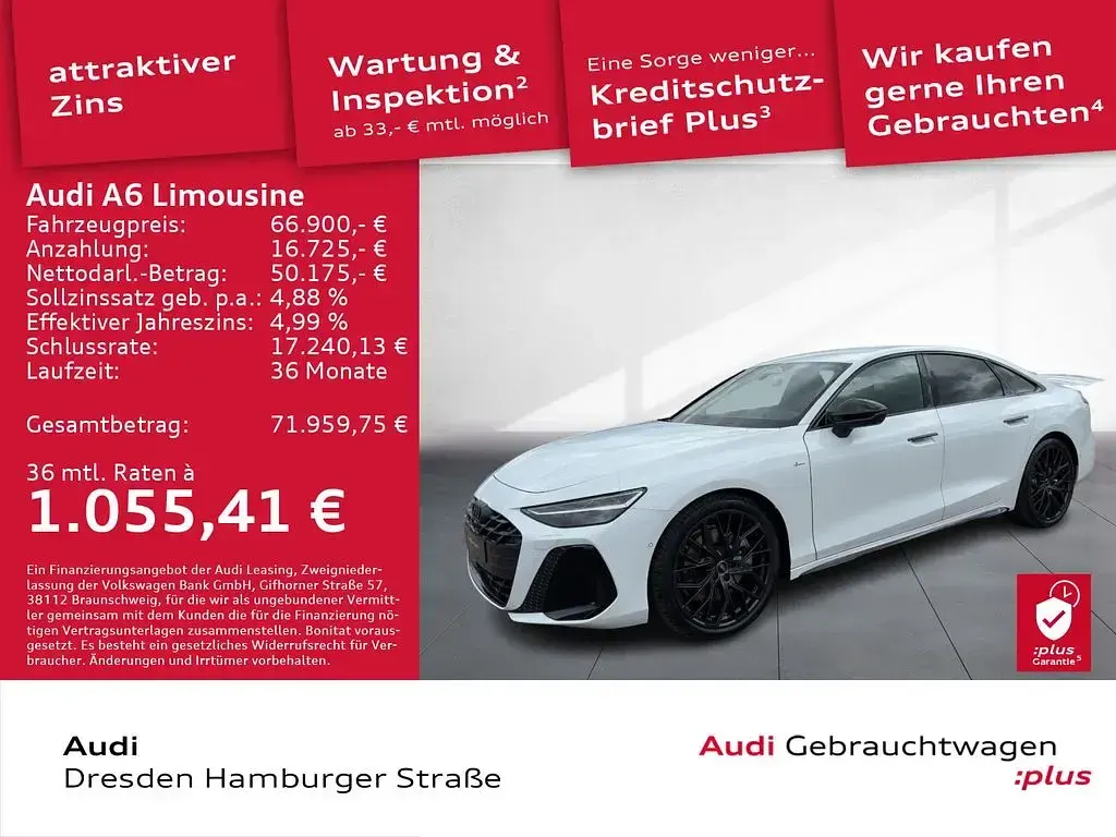 Neu Audi A6 Edition .1 204 PS (150 kW) 2026 Gletscherweiß metallic Limousine