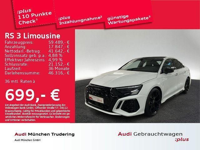Gletscherweiß metallic Gebraucht 2022 Audi RS3 Ambiente Kleinwagen | 59.489 € (Fairer Preis) - Bild 1/4