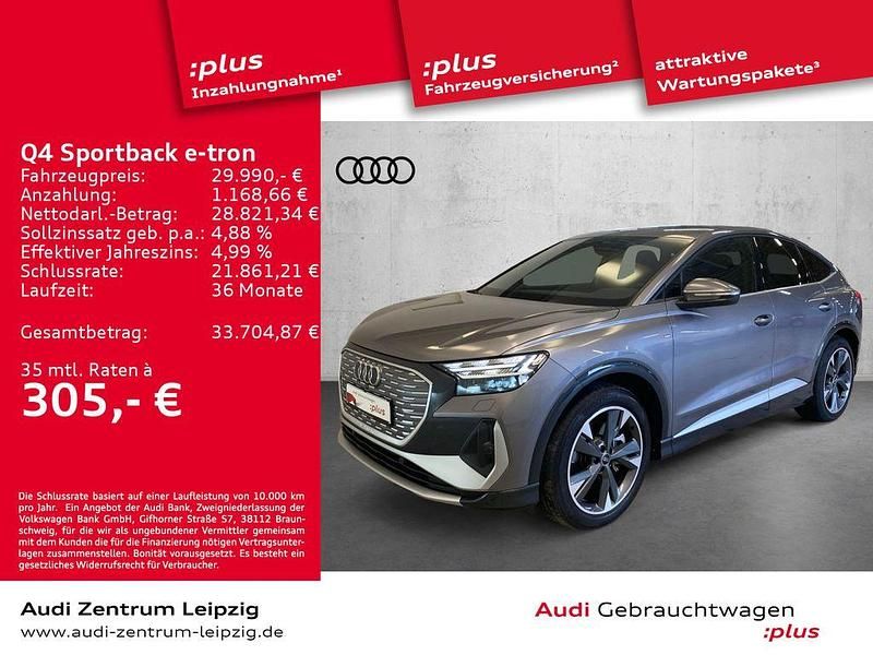 Taifungrau metallic Gebraucht 2021 Audi Q4 Sportback e-tron Ambiente SUV | 29.990 € (Guter Preis) - Bild 1/3