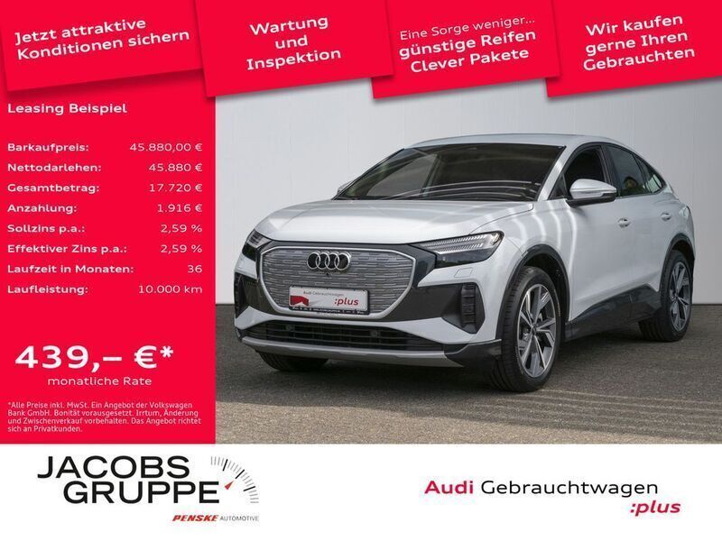 Gletscherweiß metallic Gebraucht 2024 Audi Q4 Sportback e-tron Advanced SUV | 45.880 € (Teuer) - Bild 1/2