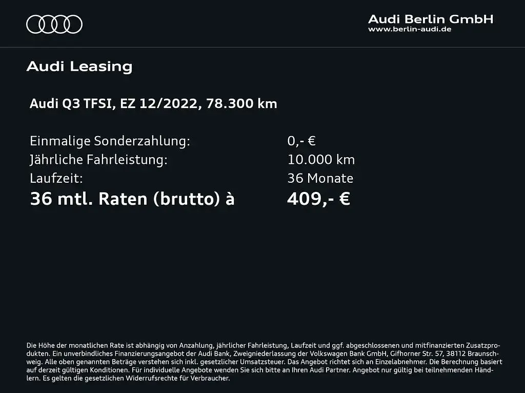 Gebraucht Audi Q3 Sport 190 PS (139 kW) 2022 Navarrablau metallic SUV