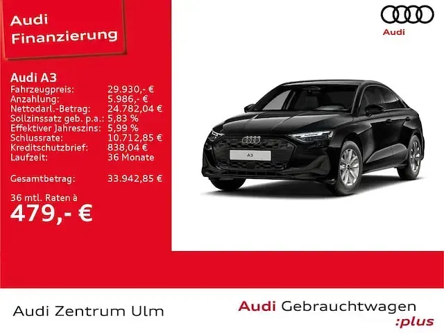Gebraucht Audi A3 Comfort 116 PS (85 kW) 2025 Mythosschwarz metallic Limousine