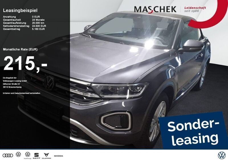 Schwarz Gebraucht 2024 VW T-Roc Cabriolet Style Cabrio | 24.440 € (Superpreis) - Bild 1/3