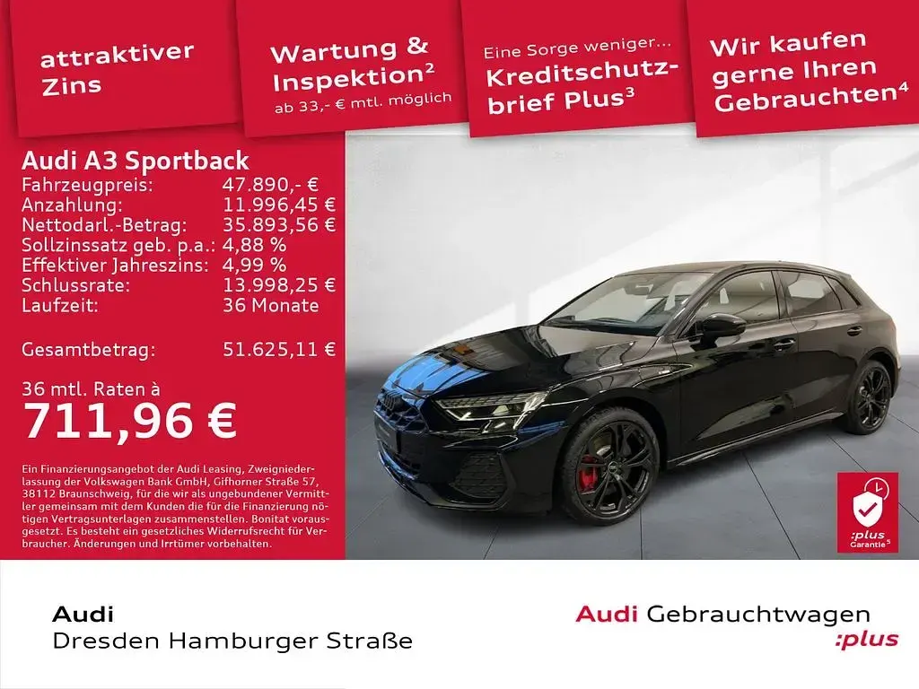 Gebraucht Audi A3 S-Line 272 PS (200 kW) 2026 Schwarz Limousine