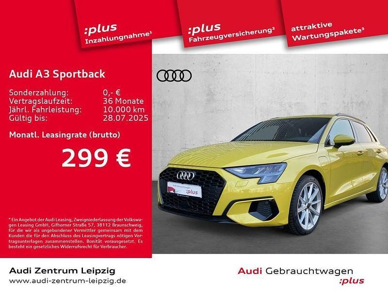 Pythongelb metallic Gebraucht 2024 Audi A3 Sportback e-tron Advanced Plus Limousine | 35.550 € (Teuer) - Bild 1/3