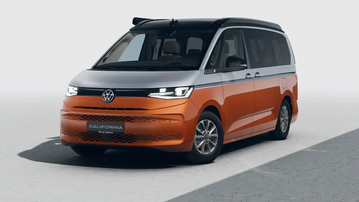 Neu VW California Highline 150 PS (110 kW) 2025 Monosilber metallic / energeticorange metallic dach schwarz Van
