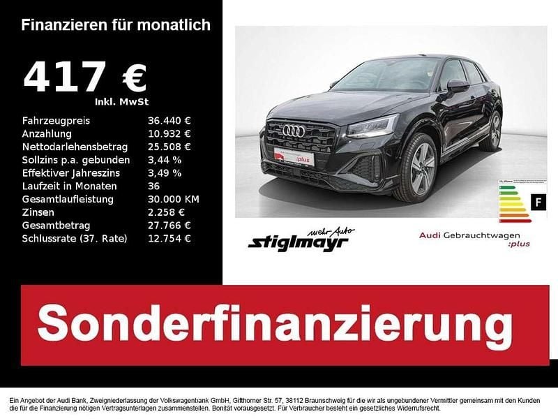 Mythosschwarz metallic Gebraucht 2024 Audi Q2 S-Line SUV | 36.440 € (Fairer Preis) - Bild 1/4
