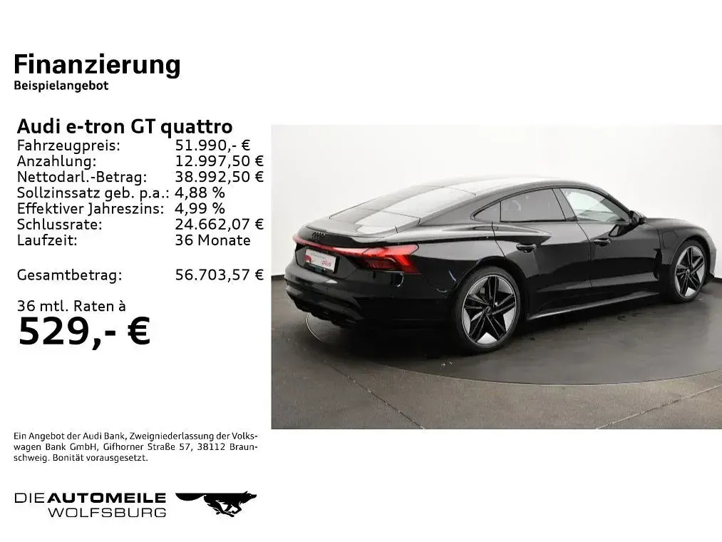 Gebraucht Audi e-tron GT quattro Premium 350 kW (476 PS) 2022 Mythosschwarz metallic Limousine