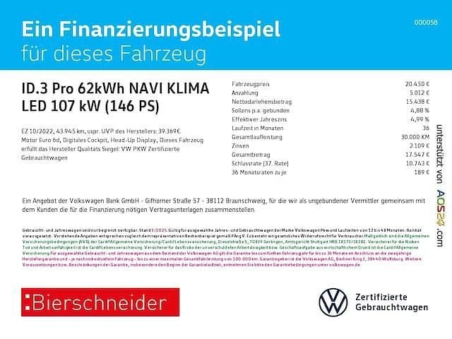 Gebraucht VW ID.3 Pro 106 kW (145 PS) 2023 Kleinwagen